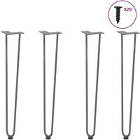 Berkfield Home Hairpin Table Legs 4 pcs Natural Steel 72 cm Solid Steel in Brown
