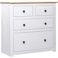 Berkfield Home Sideboard White 80x40x83 cm Pinewood Panama Range | Size: 80 x 40 x 83 cm