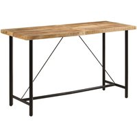 Berkfield Home Bar Table 180x70x107 cm Solid Wood Mango & Iron in Brown | Size: 180 x 70 x 107 cm