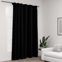 Berkfield Home Linen-Look Blackout Curtains with Hooks Black 290x245 cm