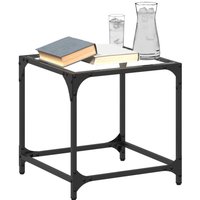 Berkfield Home Coffee Tables with Transparent Glass Top 2 pcs 40x40x40 cm Steel in Brown | Size: 40 x 40 x 40 cm