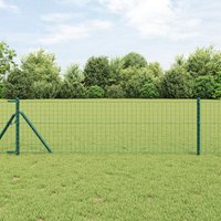 Berkfield Home Fence Posts 26 pcs Green √ò32 mm 100 cm Galvanised Steel