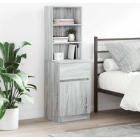 Berkfield Home Bedside Cabinet Grey Sonoma 39x35x125 cm Engineered Wood | Size: 39 x 35 x 125 cm