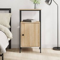 Berkfield Home Bedside Cabinet Sonoma Oak 41x31x80 cm Engineered Wood in Brown | Size: 41 x 31 x 80 cm