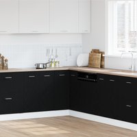 Berkfield Home Black Oak Corner Bottom Cabinet - 75.5x75.5x81.5 cm, Made of Engineered Wood | Size: 75.5x75.5x81.5 cm