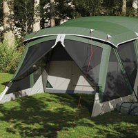 Berkfield Home Camping Tent with Porch 4-Person Green Waterproof