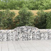 Berkfield Home Arched Gabion Baskets 8 pcs 300x30x60/80 cm Galvanised Iron in Silver