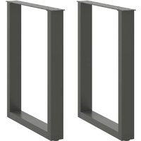 Berkfield Home Coffee Table Legs U-Shaped 2 pcs Anthracite 70x(72-73) cm Steel in Black