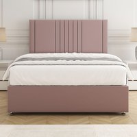 Monaco Velvet Plush Divan Bed Set 24" Headboard & Mattress No Drawers King