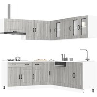 Berkfield Home 11 Piece Kitchen Cabinet Set Kalmar Grey Sonoma Engineered Wood