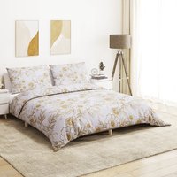 Berkfield Home Duvet Cover Set White & Brown 135x200 cm Cotton