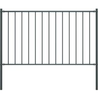 Berkfield Home Fence Panel with Posts Powder-coated Steel 1.7x1 m Anthracite in Black