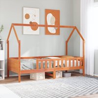 Berkfield Home Kids' House Bed Frame without Mattress Wax Brown 80x200 cm Pine