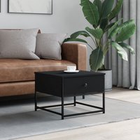Berkfield Home Coffee Table Black 51x51x40 cm Engineered Wood | Size: 51 x 51 x 40 cm