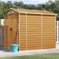 Berkfield Home Garden Shed Light Brown 191x215x198 cm Galvanised Steel | Size: 191 x 215 x 198 cm