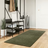 Rug HUARTE Short Pile Soft & Washable Forest Green 80x200 cm