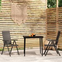 Berkfield Home 3 Piece Garden Dining Set Black