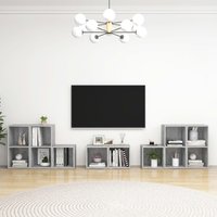 8 Piece TV Cabinet Set Concrete Engineered Wood