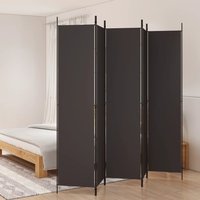 Berkfield Home 5-Panel Room Divider Brown 250x220 cm Fabric