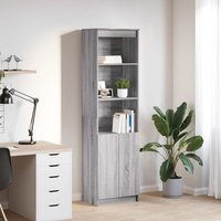 Berkfield Home Highboard Grey Sonoma 50x35x180 cm Engineered Wood | Size: 50 x 35 x 180 cm