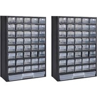 Berkfield Home 41-Drawer Storage Cabinet Tool Box 2 pcs Plastic in Black
