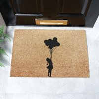 Artsy Mats Flying Balloon Doormat - Regular 60x40cm in Black | Size: 40 cm x 60 cm