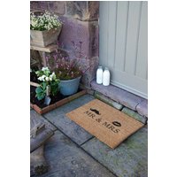 Artsy Mats Mr & Mrs Doormat - Regular 60x40cm in Black | Size: 40 cm x 60 cm
