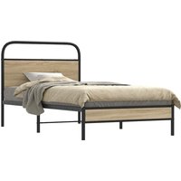 Berkfield Home Bed Frame Without Mattress 100x200 cm Smoked Oak Engineered Wood in Brown