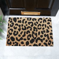 Artsy Mats Leopard print doormat - Regular 60x40cm in Black | Size: 40 cm x 60 cm