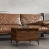 Berkfield Home Side Table Brown Oak 50x46x35 cm Engineered Wood | Size: 50 x 46 x 35 cm