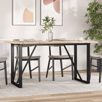 Berkfield Home Dining Table O-Frame 160x80x75.5 cm Solid Wood Pine & Steel in Brown