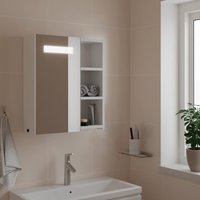 Berkfield Home Bathroom Mirror Cabinet with LED Light White 45x13x52 cm | Size: 45 x 13 x 52 cm
