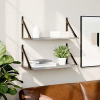 Berkfield Home Wall Shelves 2 pcs Grey Sonoma 60x25x25.5 cm Engineered wood