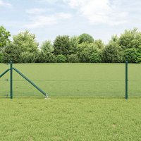 Fence Post Set Set 2 Metal 10 x 0.5 m Durable