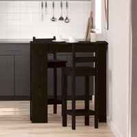 Berkfield Home Bar Table with Shelf - Black Oak, 102x50x103.5 cm, Made of Engineered Wood | Size: 102x50x103.5 cm