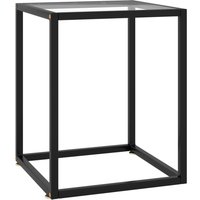 Berkfield Home Coffee Table Black with Tempered Glass 40x40x50 cm | Size: 40 x 40 x 50 cm