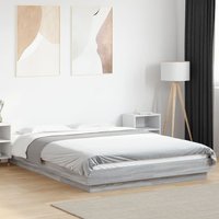 Bed Frame LED Lights without Mattress Sonoma 140x200cm 140x200 cm