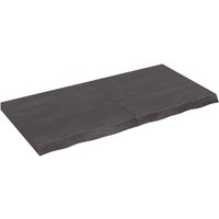 Berkfield Home Wall Shelf Dark Grey 120x60x(2-6) cm Treated Solid Wood Oak in Brown