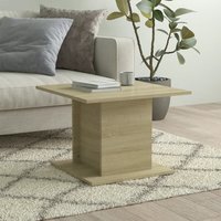 Berkfield Home Coffee Table Sonoma Oak 55.5x55.5x40 cm Engineered Wood in Beige