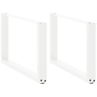 Berkfield Home Coffee Table Legs U-Shaped 2 pcs White 60x(42-43) cm Steel