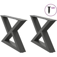 Berkfield Home Coffee Table Legs 2 pcs Anthracite 60x(30-31.3) cm Steel