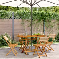 Berkfield Home Folding Garden Chairs 4 pcs Beige Solid Wood Acacia