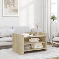 Berkfield Home Coffee Table Sonoma Oak 80x50x50 cm Engineered Wood in Brown | Size: 80 x 50 x 50 cm