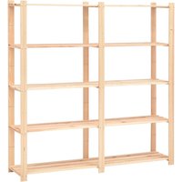 Berkfield Home 5-Tier Storage Rack 170x38x170 cm Solid Pinewood 500 kg in Beige | Size: 170 x 38 x 170 cm