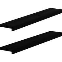 Window Sills 2 pcs Dark 90x15x2 cm Solid Wood Oak