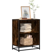 Berkfield Home Book Cabinet Smoked Oak 60x35x76 cm Engineered Wood in Brown | Size: 60 x 35 x 76 cm