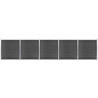 Berkfield Home Fence Panel Set WPC 872x186 cm Black