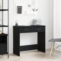 Berkfield Home Black Oak Desk 80x40x75 cm Made from Engineered Wood | Size: 80 x 40 x 75 cm