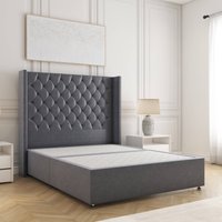 Winchester Divan Bed Plush Velvet 54"Headboard No Mattress No Drawers King