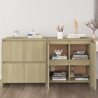Berkfield Home Sideboards 2 pcs Sonoma Oak 70x41x75 cm Engineered Wood in Brown | Size: 70 x 41 x 75 cm